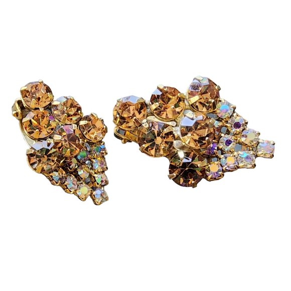 Vintage Rare Signed Keyes Of Canada Super Sparkly Rhinestone Brooch Set (A1865) - Picture 5 of 8